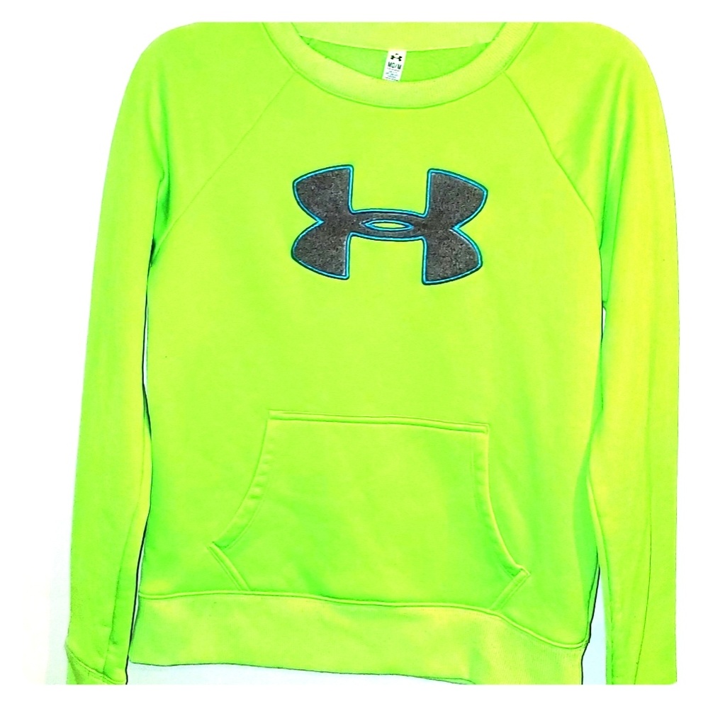 Under Armour crew neck sweatshirt. Lime green. Med